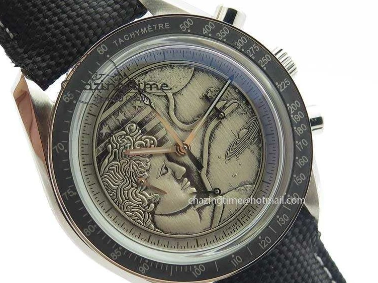 0701 Speedmaster JHF SS ‘Work on the Moon’ Gray Dial On Black Nylon Strap WaterResistant 8207